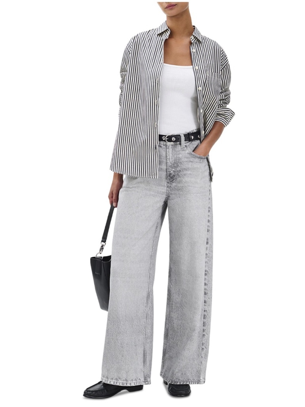 rb Miramar Sofie High-Rise Ankle-Length Cotton Terry Sweatpant Jeans Icy Gray
